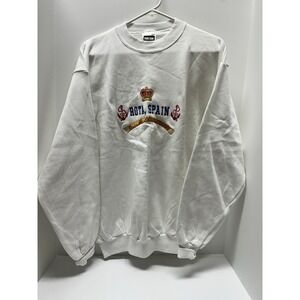 VINTAGE Tultex Rota Spain Large Sweatshirt 50% Cotton 50% Polyester USA Pls Read